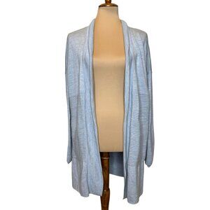 Lululemon Gray Open Front Long Cardigan Sweater Size 6 Lightweight Ribbed Knit W